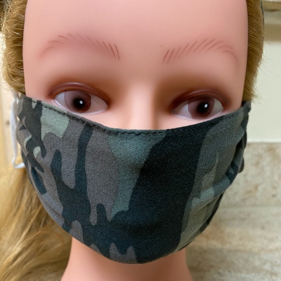 Green Camouflage Head-Wrap Face Mask - Picture 2 of 5